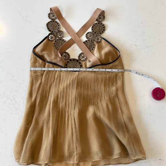 Tan and black embroidered camisole size 2 - Picture 2 of 4